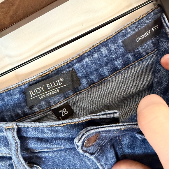 JUDY BLUE Women’s 28 Denim Jeans Skinny Fit Stretch Mid Rise Dark Denim Wash - Picture 7 of 14
